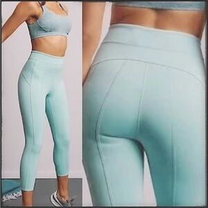 Free People FP Hanalei Womens High Rise 7/8 Active Leggings Seamed Front In Mint